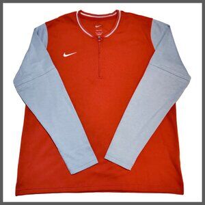 NWT Nike Football Dri-FIT 1/2 Zip Top - FJ9572-820 - Orange/Gray - Women's XL